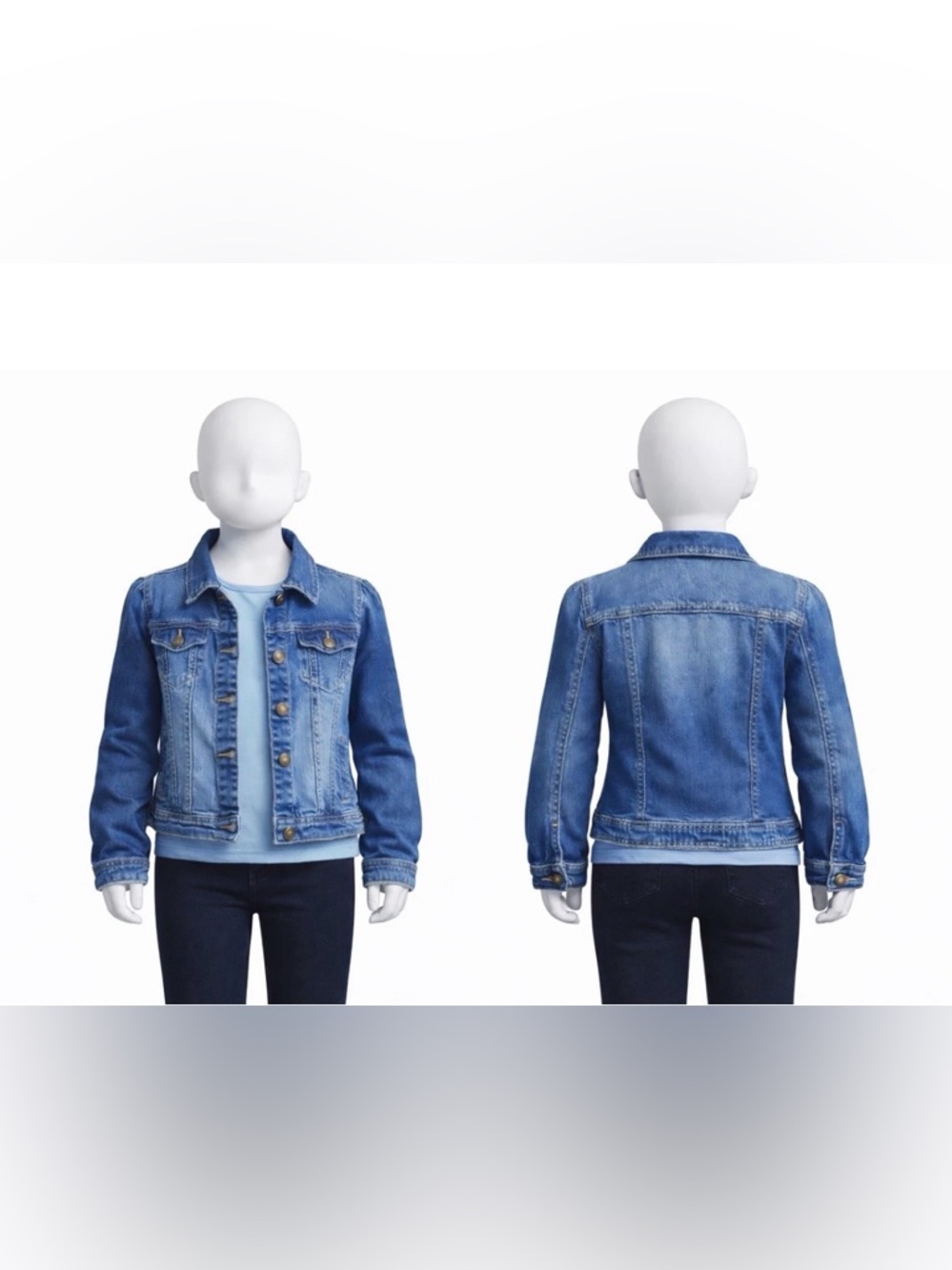 Copper Key Blue Denim Jacket for PreTeen size L - Button Front